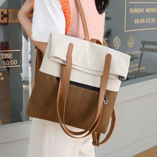 Multipurpose Canvas Women Bag Fashion Backpack Female Travel Bag Large Capacity Shoulder Bag Handbags