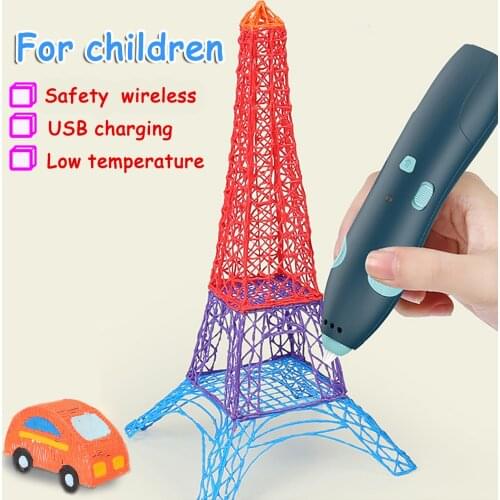 Not hot 3d printing pen wireless three-d childrens three-dimensional graffiti pen brush set childrens drawing toys