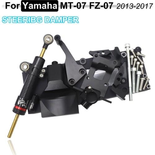 MT07 FZ07 Full Set of Steering Damper Mounting Bracket Kit for YAMAHA MT-07 FZ-07 2014 2015 2016 2017 FZ 07 MT 07