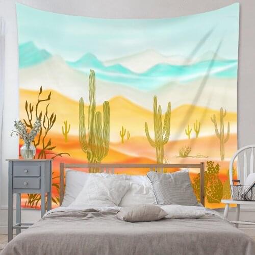 Retro Desert Tapestry Wall Hanging Vintage Boho Decoration Magic Sun Tarot Tapestry Wall Hanging Carpet Living Room Decoration