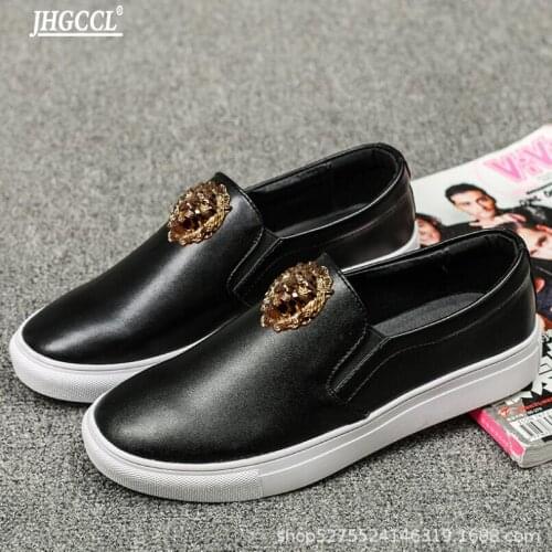 Luxe little white shoes womens platform casual shoes couple leather mens shoes large size high quality version cowhide p17