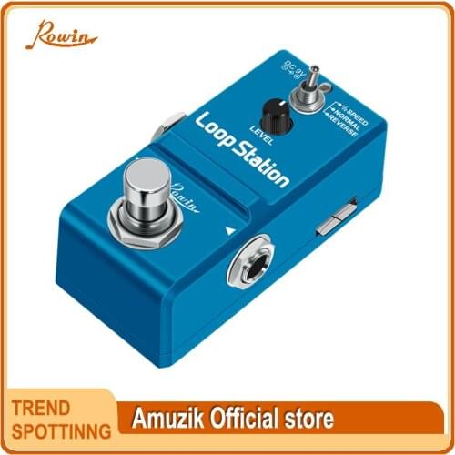 Rowin Loop Station Looper Effects Pedal with SD Card for 10 Minutes of Looping, Unlimited Overdub