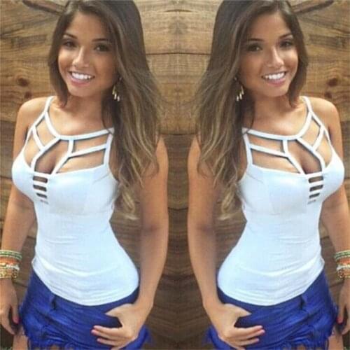 YSDNCHI Sexy Tank Tops Fashion Ladies Summer Camis Casual Sleeveless Bandage Hollow Out Slim Vest T-Shirt Women