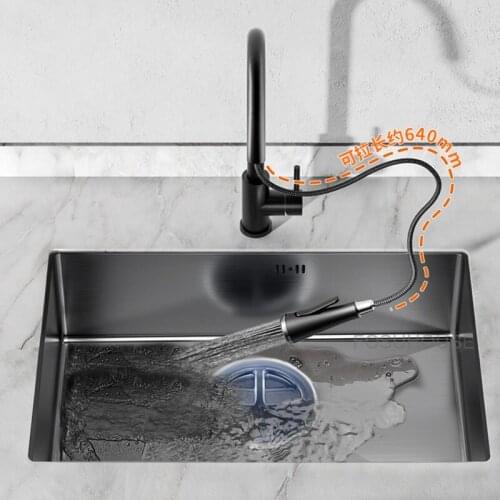 Gray Stainless Steel Kitchen Sink, Single Kitchen, Nano Sink, Platform, Large Sink, Vegetable Basin Kitchen Fixtures