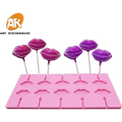 10 Cavities Lollipop Lip Silicone Mold Chocolate Fondant Molds Sugarcraft Cake Molds Cake Decorating Tool Baking Accessories