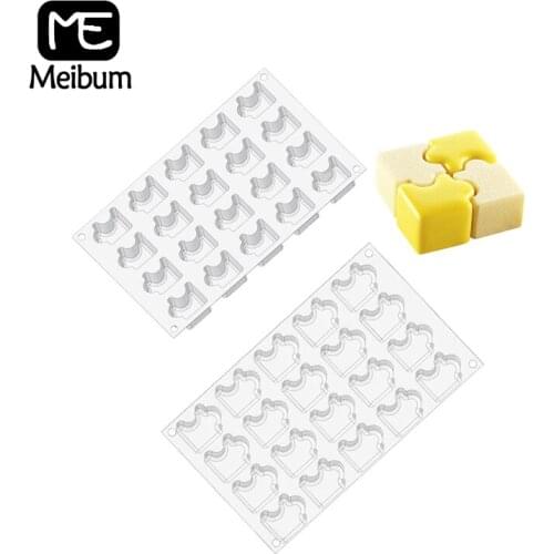 Meibum Jigsaw Puzzle Mousse Silicone Cake Mold Geometric French Dessert Mould Baking Pastry Tray Muffin Decorating Tools