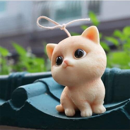 3D Cute Cat Silicone Candle Mold DIY Soap Molds Form Candle Making Tools Resin Crafts Fondant Cake Decorating Mould
