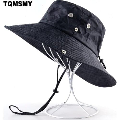 TQMSMY Summer Bucket Hats for Mens sun hat women Wide Brim Bob cap Anti-UV Fishing caps men Shade bone camouflage hat man