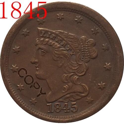 USA 1845 -1857 Braided Hair Half Cent COPY COINS