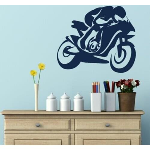 Racing Bike Motorbike Wall Sticker Stylish Vinyl Decal Art Wall Poster Paper Home Decor