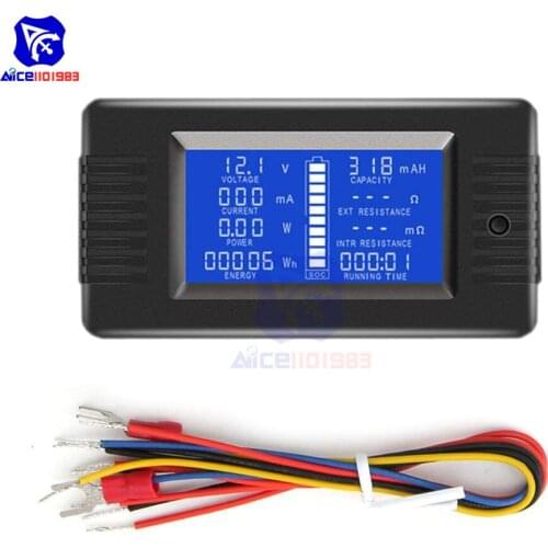 Diymore PZEM-013 10A Battery Tester DC Voltage Current Power Capacity Internal & External Resistance Residual Electricity Meter