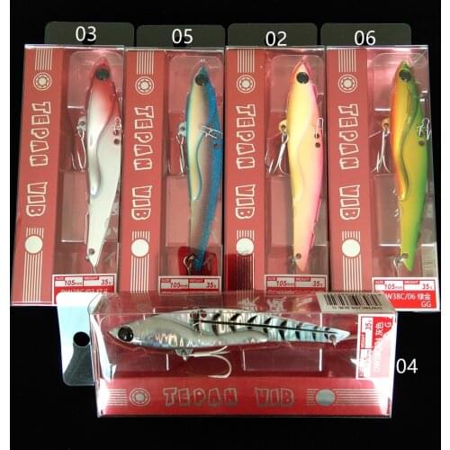TSURINOYA 5PCS 105mm 35g DW38C Long Distance Casting Metal VIB Winer Ice Jigging Vibration Metal Hard Lure Wobblers Swimbait