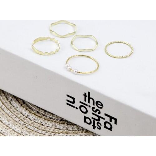 Explosive Accessories Simple And Beautiful Geometric Ring Net Red Temperament Wild Joint Ring Set Ring Jewelry