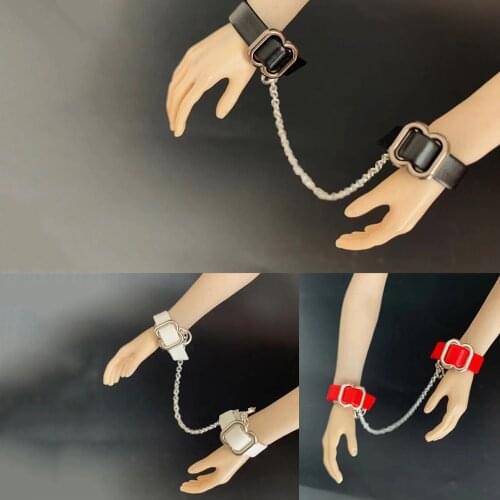 In Stock 1/6 Scale Sexy Female Figure Accessory Faux Leather Eye Mask Handcuffs Bracelet Neck Ring Blindfold Model For 12'' Body