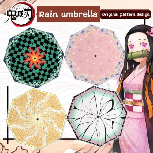 Demon Slayer Kimetsu No Yaiba Anime Peripheral Sunny And Rainy Umbrella Two Dimensions Male Creativity Female Umbrellas