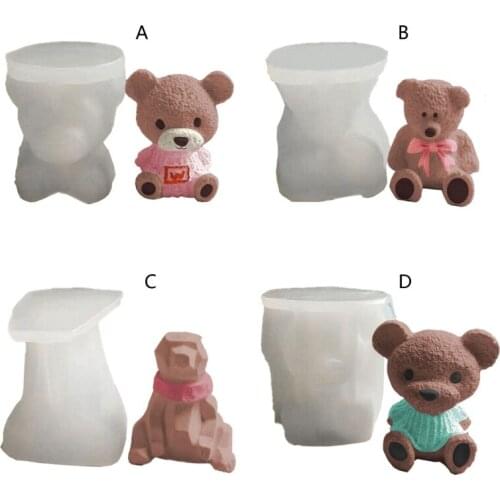 1 Pc Bear Ice Cube Epoxy Resin Mold Aromatherapy Plaster Casting Silicone Mould DIY Crafts Jewelry Ornaments Making Tools