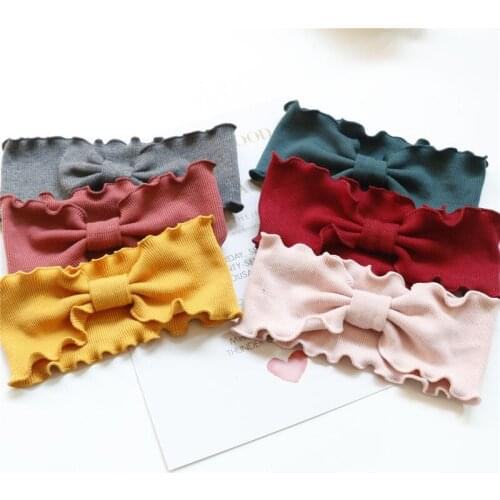 50pcs/lot DIY Simple Multi Wave Lace Knitting Wool Head Bands Bowknot Elasticity HeadBands Hair Styling Tools Accessory HA1310