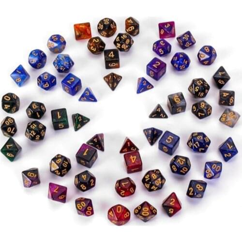 56PCS/Lot Dice Set d&d Dices D20 Polyhedral Dice Colorful Dices Games Accessories For Role Playing Game Dices Wholesale