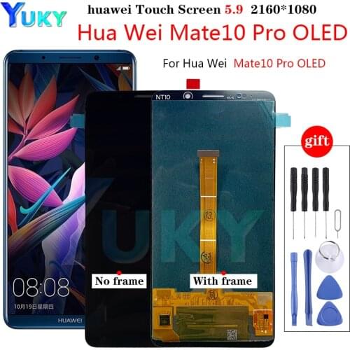 6.0"AMOLED For HUAWEI Mate 10 Pro LCD Touch Screen Digitizer For Huawei Mate10 Pro Display withFrame Replacement BLA-L29 BLA-L09