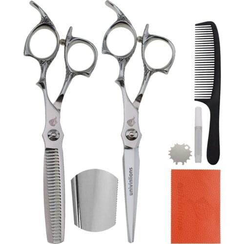 6" Laser Wire Professional Haircut Scissors Hairdresser Serrated Barber Shears Small Teeth Japan Hairdressing Scissors Kit