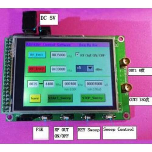 ADF4351 RF sweep frequency Signal Source Generator Board 35M-4.4G with color STM32 TFT Touch LCD