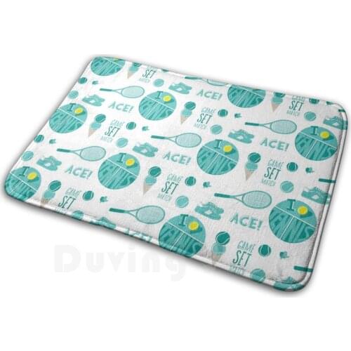 Teal Retro Tennis Sticker Pack Mat Rug Carpet Anti-Slip Floor Mats Bedroom Turquoise Sport Teal Aqua Blue Pastel Aesthetic