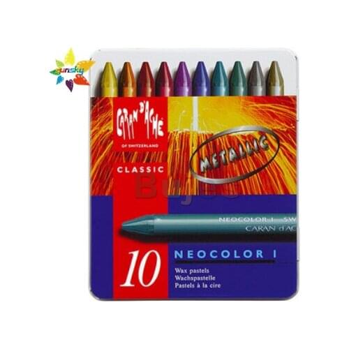 CARAN D'ACHE NEOCOLOR I series 10/15/30/40 color Water soluble crayon color suit brush adult children graffiti art supplies