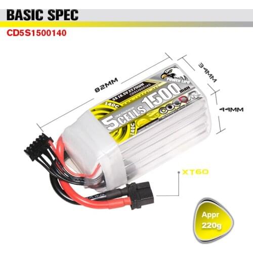 CODDAR 1500mAh 5S 140C 18.5V LiPo Battery Pack With XT60 Plug For Beta95X FPV Drone Airplane UAV RC Quadcopter Helicopter Parts
