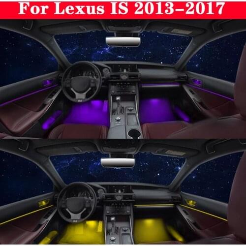For Lexus IS 2013-2017 Dedicated button Control Decorative Ambient Light LED Atmosphere Lamp illuminated 64 colors Strip