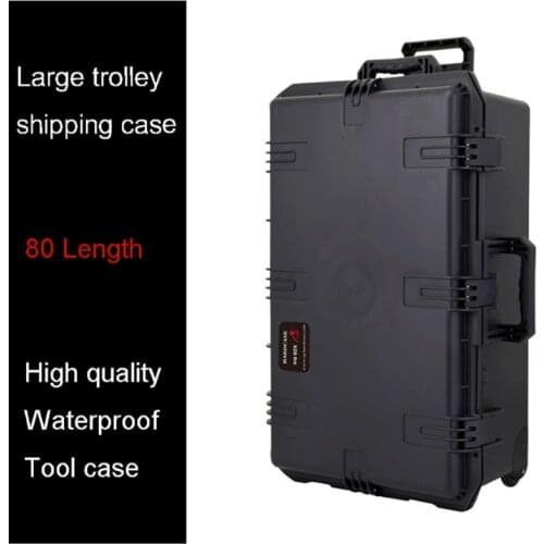 Waterproof tool case trolley shipping case 802*521*301 mm deposit box Impact Plastic toolbox camera case equipment box with foam
