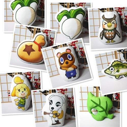 Animal Crossing Cosplay Plush Toy New Horizons Tom Nook K.K. Pillow Stuffed Figure Doll Double Sided Pillowcase 40cm For Gift