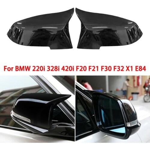 Best Quality 2PCS Gloss Black Rear View Mirror Cover Cap For BMW F20 F21 F22 F30 F32 F36 X1 F87 M3