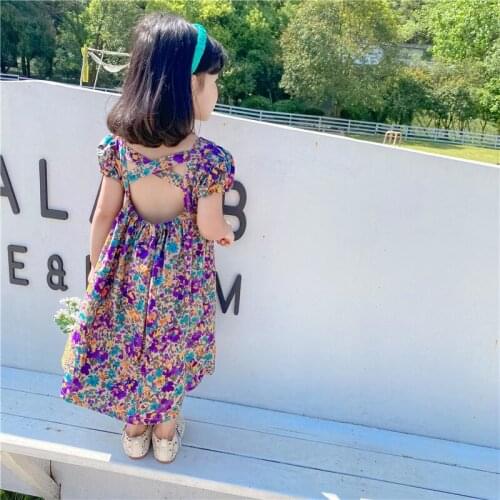 Summer baby girl clothes kids birthday floral long dress dresses for girl baby clothing outfit wear travel beach thin cool dress