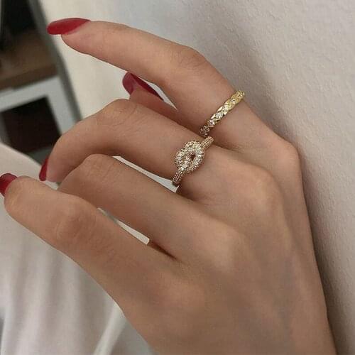 Fashion Gold Plated Bride Love Heart Rings for Women Luxury Couple Engagement Jewelry Accessories Handmade Party Gift Wholesale