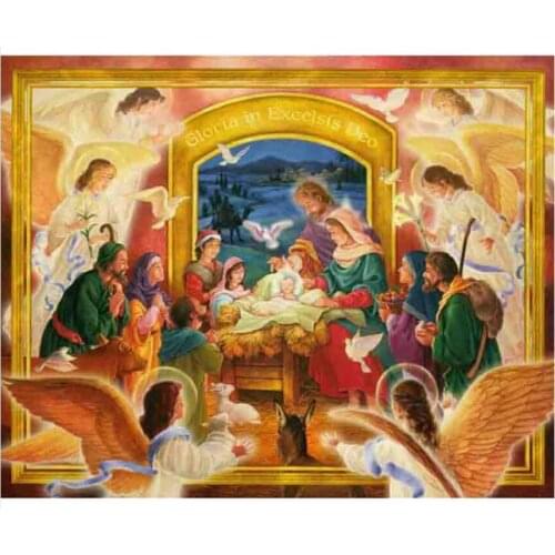 Religon Embroidery Mosaic Jesus Baby Born Diamond Painting Kits Crystal Picture Wall Paper Rhinestone Drawing Christmas Gift