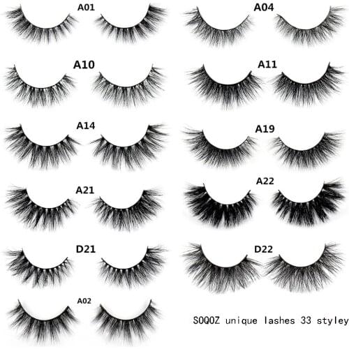 SOQOZ Mink Eyelashes Handmade Crisscross 3D Mink Lashes Lightweight Natural False Eyelashes Eye Lashes 33 Styles
