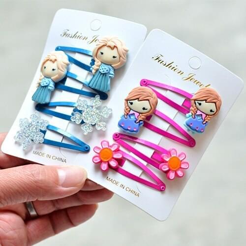 Disney new childrens hairpin baby girls BB clip girl headdress cartoon princess frozen mermaid BB clip elsa anna