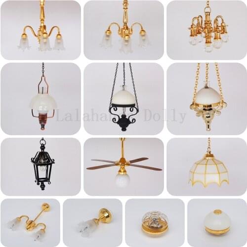 New 1pcs Mini Dollhouse 1:12 Mini Fashion No Light Decor Chandelier Doll House Lamps Decor Accessories Dollhouse Furniture Toys