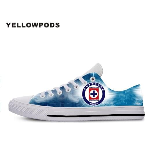 New Canvas Men Casual Shoes New Men And Women Mexico Football Team Comfortable Escudo Del Cruz Azul Design Off White Shoes Man