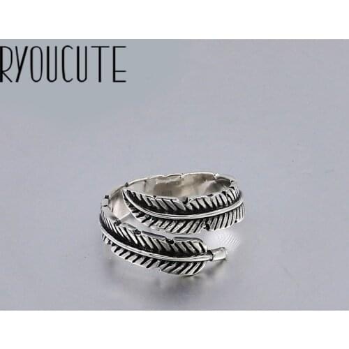 New Trendy Personality Punk Feather Rings For Women Lady Resizable Size Rings Party Jewelry Charm Gifts 2021