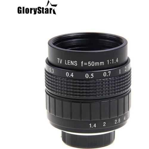 GloryStar 50mm F1.4 CCTV TV Movie lens+C Mount+Macro ring For Fujifilm X-E2 / X-E1 / X-Pro1 / X-M1 / X-A2 / X-A1 / X-T1 C-FX