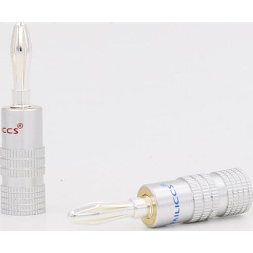 Silver Plated Banana plug banana jack for speaker cable connector