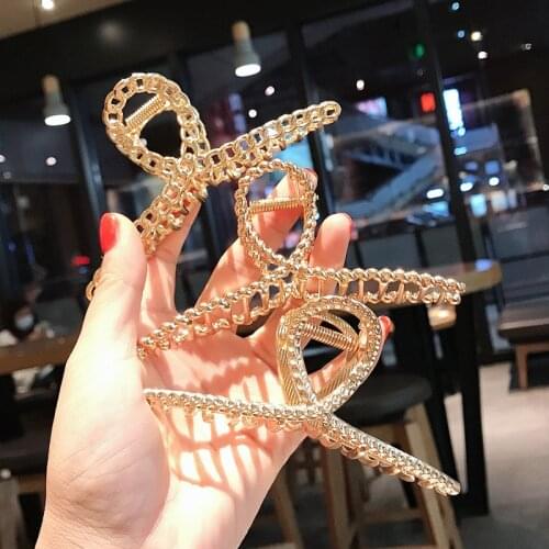 Metal Hairpin Back of The Head Grab Large Hair Accessories Korean Ins Net Red Elegant Temperament Shark Clip Bath Hairpin Female