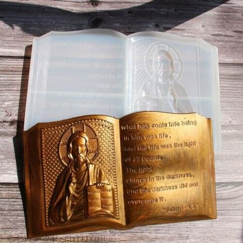 DIY Art Silicone Mold 3D Bible Culture Lightweight Necessary Relief Book Tool Bible Relief Book Molds Mixed Style