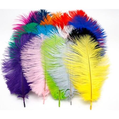 Hot Sale 10pcs 20-25cm Random Mix Color Ostrich Feathers for DIY Jewelry Craft Making Party Decor Accessories Wedding Decoration