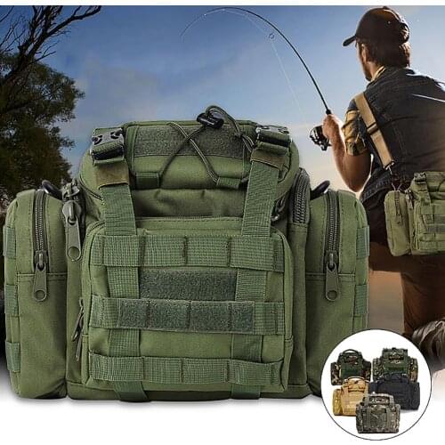 Outdoor Fishing Tackle Bag Pack Waist Shoulder Waterproof Box Reel Lure Gear Storage