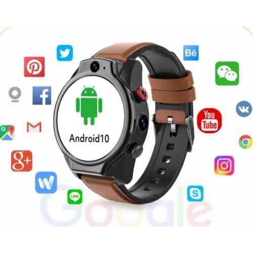 Smart Watch 4G SIM Card Android 10 Face ID 4G 64G 5ATM Waterproof 1100 mAh Battery Dual Camera GPS Smartwatch