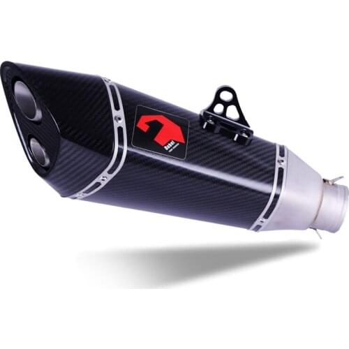Universal Motorcycle modification 51mm real carbon fiber Muffler Exhaust pipe Short Double mouthe Large Hexagon muffler
