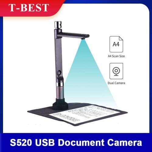 High Speed Portable HD Scanner Dual Camera Document Camera A4 Capture Size Multi-Language OCR/Video Recording/PDF Creating