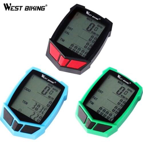 WEST BIKING Wireless Bike Computer 20 Functions Speedometer Odometer Cycling Wired Wireless+ MTB Bike Stopwatch Bicycle Computer